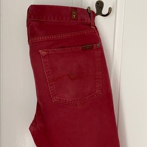 7 for All Mankind Red Vintage Wash Jeans